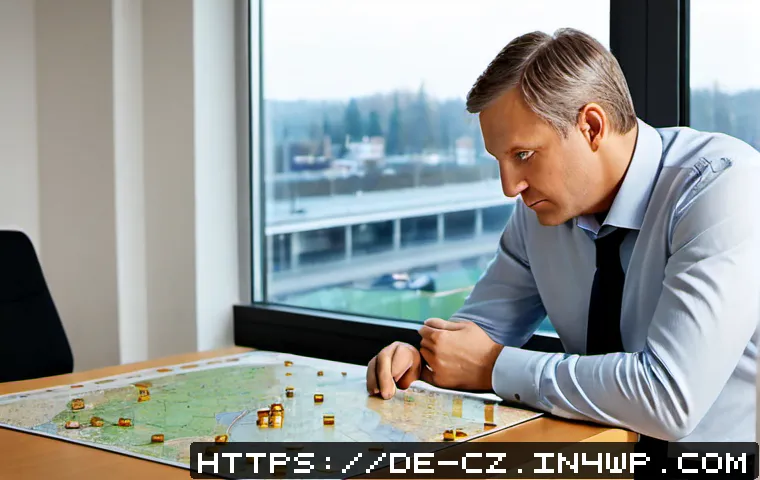 Home 17 사업 확장과 관련된 투자 리스크 분석 - Photorealistic German business expansion risk analysis scene, middle-aged entrepreneur in a modern F...